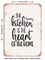 DECORATIVE METAL SIGN - the Kitchen is the Heart of the Home - 2 - Vintage Rusty Look
